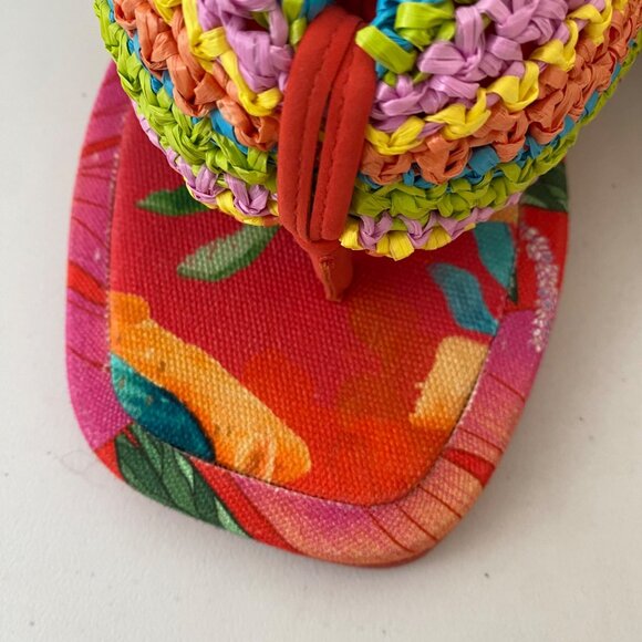New Farm Rio Rainbow Crochet Puffly Flip Flop Sandals Shoes - Picture 9 of 9